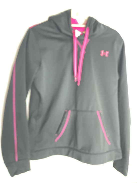 Under Armour Tops - Under Armour Black Hoodie with Pink Trim and Drawstrings